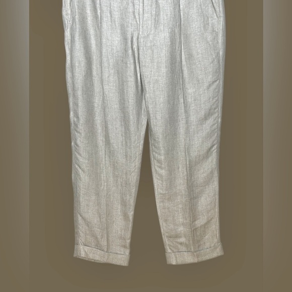 NWT J. Crew Crosby Classic-Fit Linen Pleated Herringbone Suit Pant, W 34 X L 30 - Picture 8 of 12